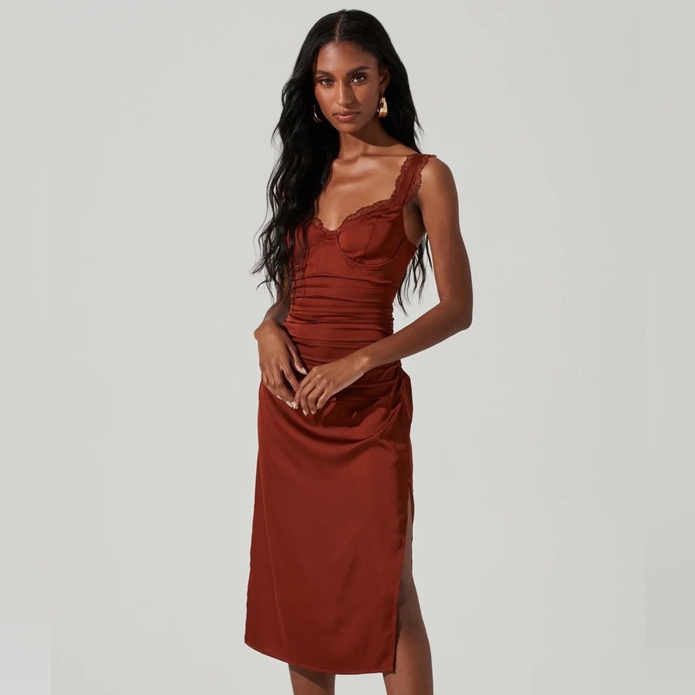 Rust bustier dress ASTR